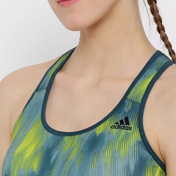 adidas Utility Green Racer Back Sports Bra top - Picture 4 of 9